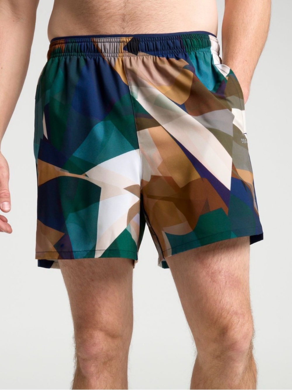 DSG Men's 5" Stride Shorts, Green Geometric, Medium, NWT